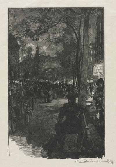 Boulevard Montmartre, Evening, 1890 by Auguste Louis Lepère