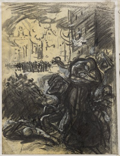 The Fire of Louvain by Auguste Louis Lepère