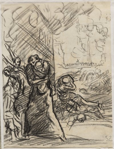 The Fire of Louvain by Auguste Louis Lepère