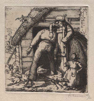 La Poulailler Attrape la Plus Grosse by Auguste Louis Lepère