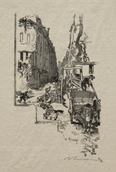 La Rue Victor Cousin by Auguste Louis Lepère