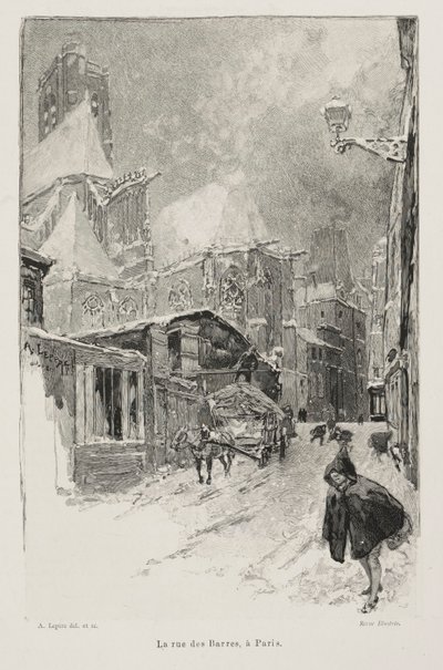 La Rue des Barres, Paris by Auguste Louis Lepère