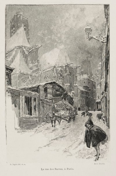 La Rue des Barres, Paris by Auguste Louis Lepère