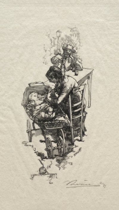 The Woman with the Cradle by Auguste Louis Lepère