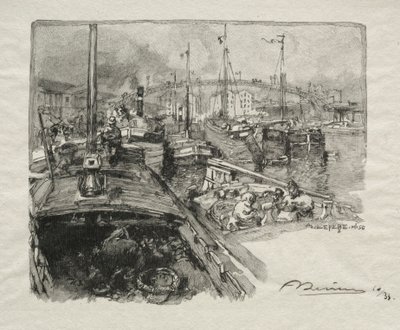 The Villette Basin by Auguste Louis Lepère