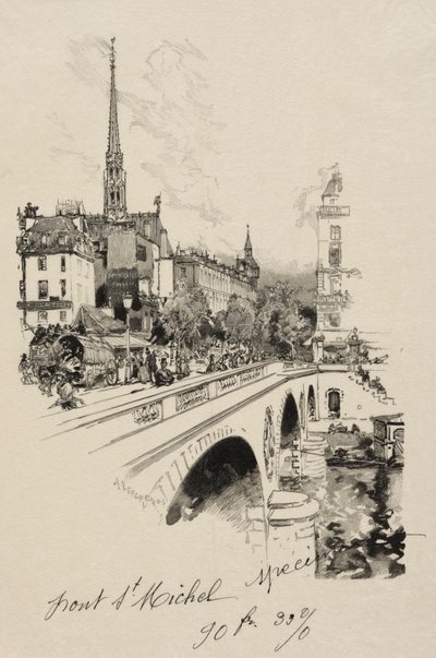 The Pont Saint-Michel by Auguste Louis Lepère