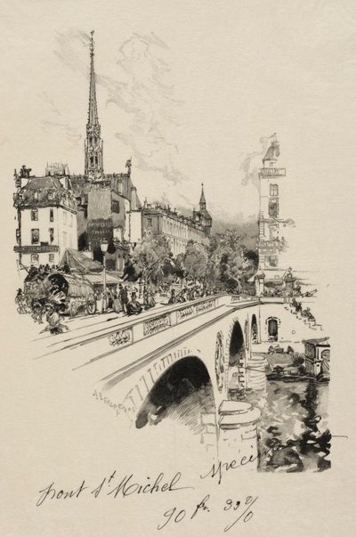 Le Pont St. Michel by Auguste Louis Lepère
