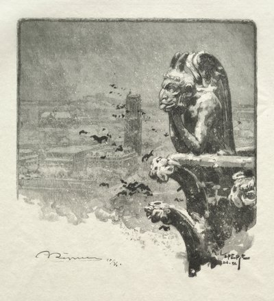 The Stryge of Notre Dame by Auguste Louis Lepère