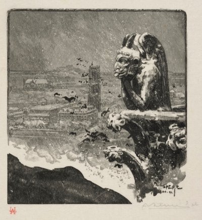 The Stryge of Notre Dame by Auguste Louis Lepère