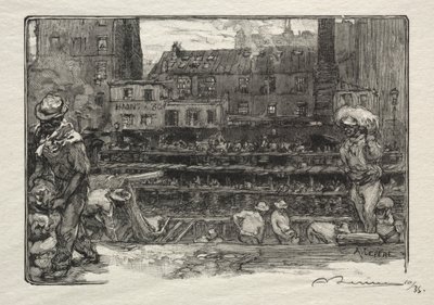 The Plaster Unloaders by Auguste Louis Lepère