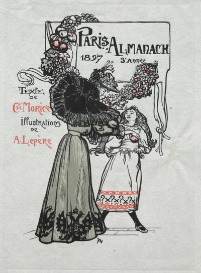 Paris Almanac, 1897: Cover by Auguste Louis Lepère