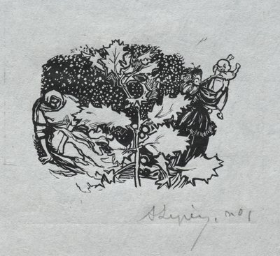 Paris Almanac, 1897: Tail-piece, Winter by Auguste Louis Lepère