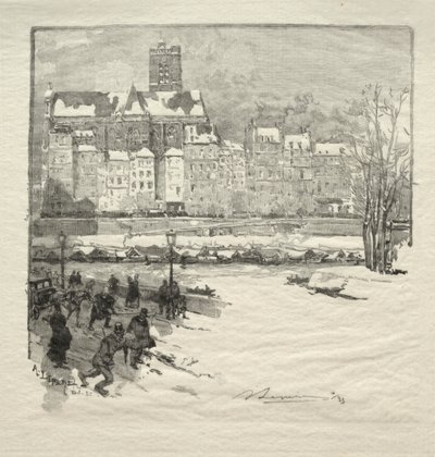 Quay of the City Hall by Auguste Louis Lepère