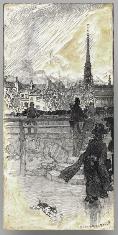 Quai des Grands Augustins, Paris by Auguste Louis Lepère