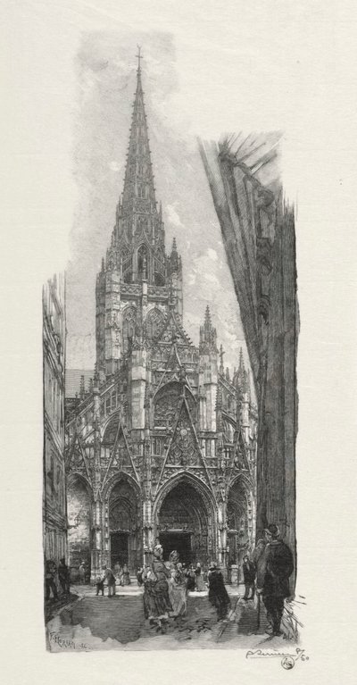 Rouen Illustrated: Saint Maclon Church by Auguste Louis Lepère
