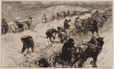 Snowball Fight: Quai aux Fleurs by Auguste Louis Lepère