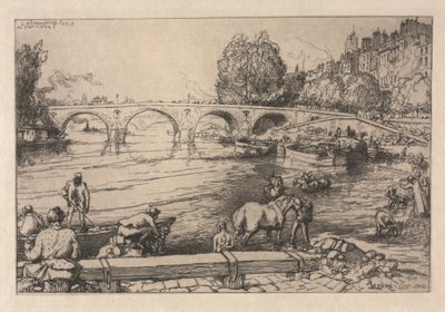The Watering Place at Marie Bridge by Auguste Louis Lepère