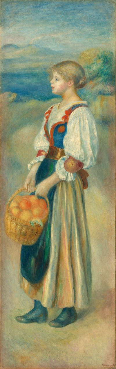 Girl with a Basket of Oranges by Auguste Renoir