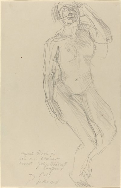 Seated Female Nude Looking Forward by Auguste Rodin