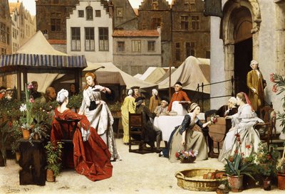 The Flower Market, 1870 by Auguste Serrure