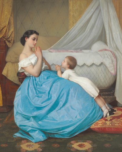 A Bedtime Prayer (1858) by Auguste Toulmouche