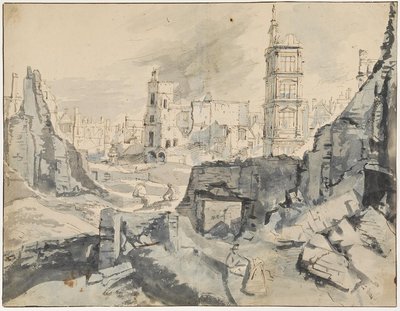 Brussels after the Bombardment in 1695 by Augustin Coppens