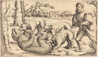 Bear Hunt by Augustin Hirschvogel