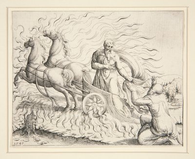 Elijah in the Fiery Chariot by Augustin Hirschvogel