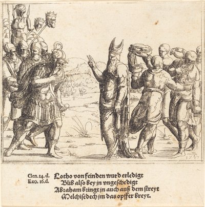 Melchizedek with Bread and Wine by Augustin Hirschvogel