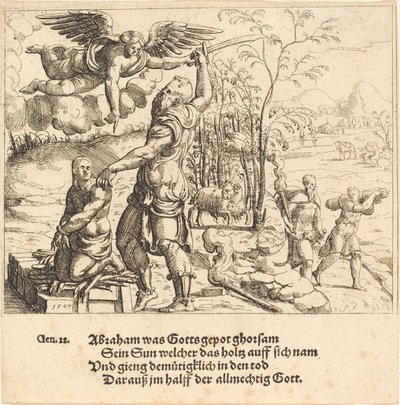 The Sacrifice of Isaac by Augustin Hirschvogel