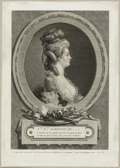 Louise Émilie, Baroness of *** by Augustin de Saint Aubin