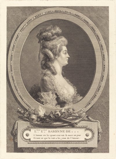 Louise Emilie Baroness of *** by Augustin de Saint Aubin