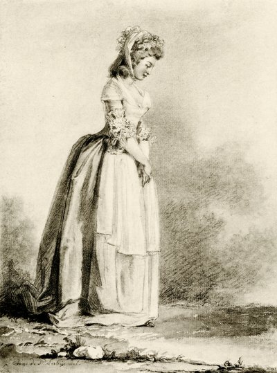 Study of a Young Lady by Augustin de Saint Aubin