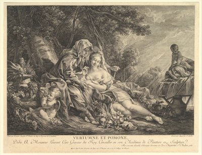 Vertumnus and Pomona by Augustin de Saint Aubin
