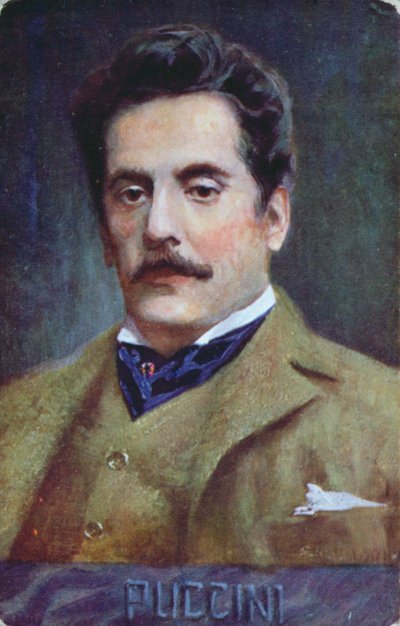 Postcard portrait of Giacomo Puccini, c.1910-15 by Austrian School
