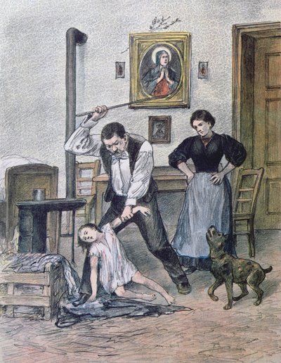 The Cruel Father, 1897 by Austrian School