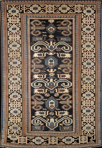 Close-up of a Prepedil rug by Azerbaijani School