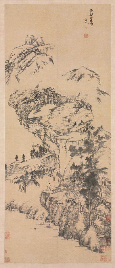 Landscape after Guo Zhongshu, mid 1600s-1705 by Bada Shanren