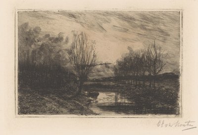 Ditch with Pollard Willows by Barbara Elisabeth van Houten (signed by artist)