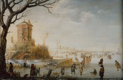 Winter Landscape with Skaters by Barent Avercamp