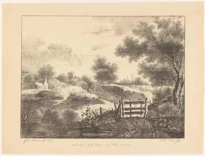 Landscape with Houses, Stream, and Path by Barentie Willem Dietz