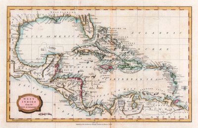 Map of the West Indies, 18th century by Barlow