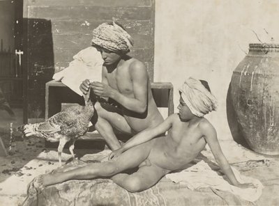Two Nude Youths with Turkey by Baron Wilhelm von Gloeden