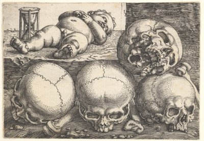 Dead Child with Four Skulls by Barthel Beham