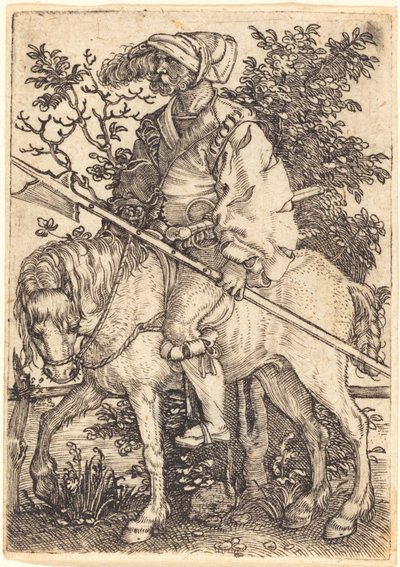 Halberdier on Horseback by Barthel Beham