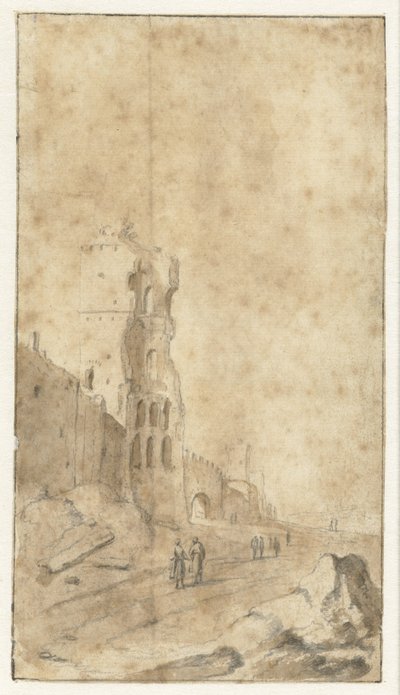 Porta San Paolo in Rome by Bartholomeus Breenbergh