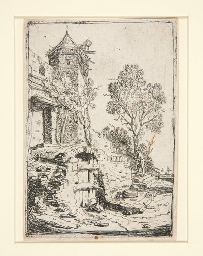 The House Near the Hexagonal Tower by Bartholomeus Breenbergh