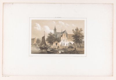 Cityscape with River and Church by Bartholomeus Johannes van Hove