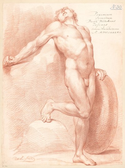 Standing Male Nude, Front View by Bartholomeus Ziesenis