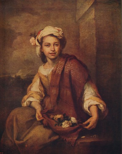 A Spanish Flower Girl by Bartolomé Esteban Murillo